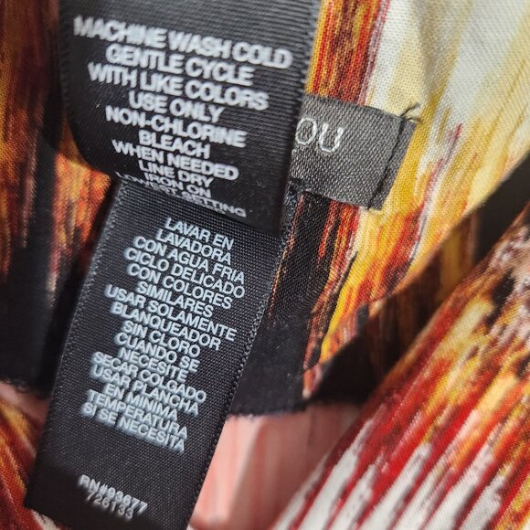 Bisou Bisou Womens S Sleeveless Rayon Tie-Dye Romper Black & Orange - Picture 3 of 13